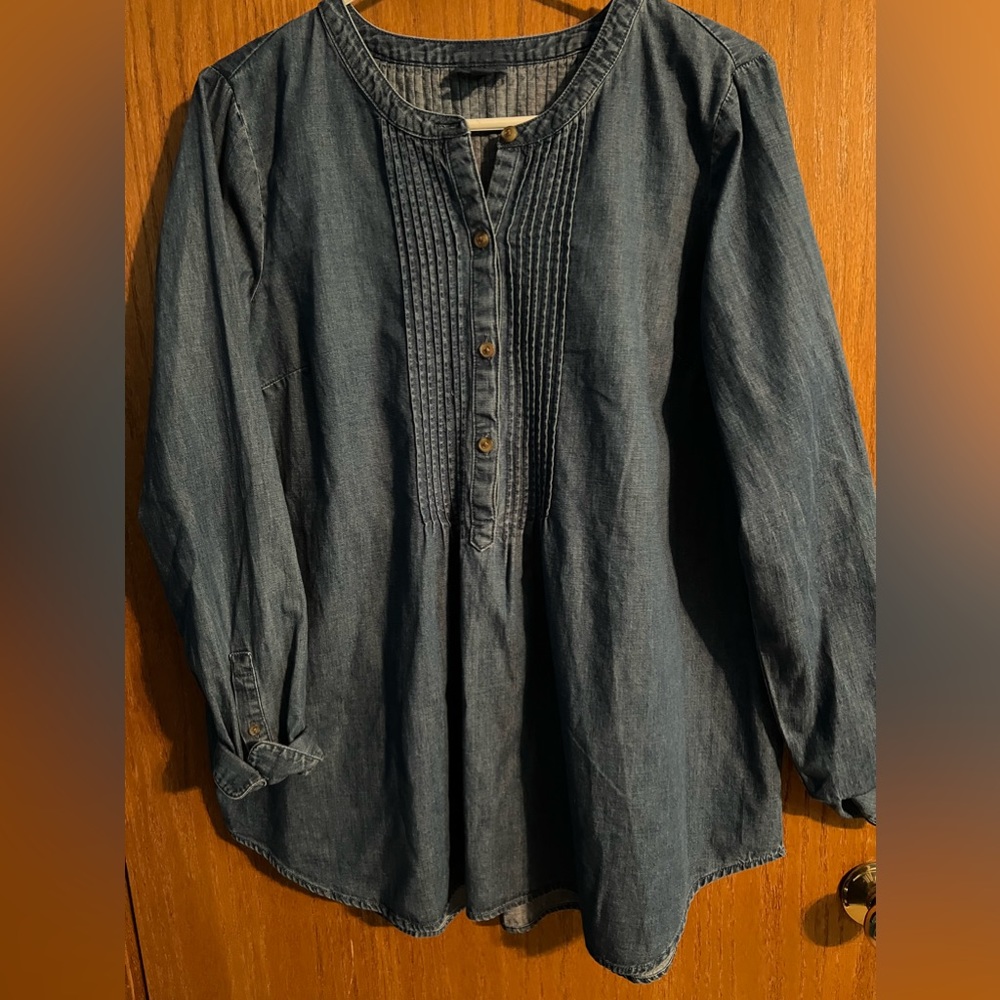 J.JILL Women’s‎ denim BLOUSE Small EUC